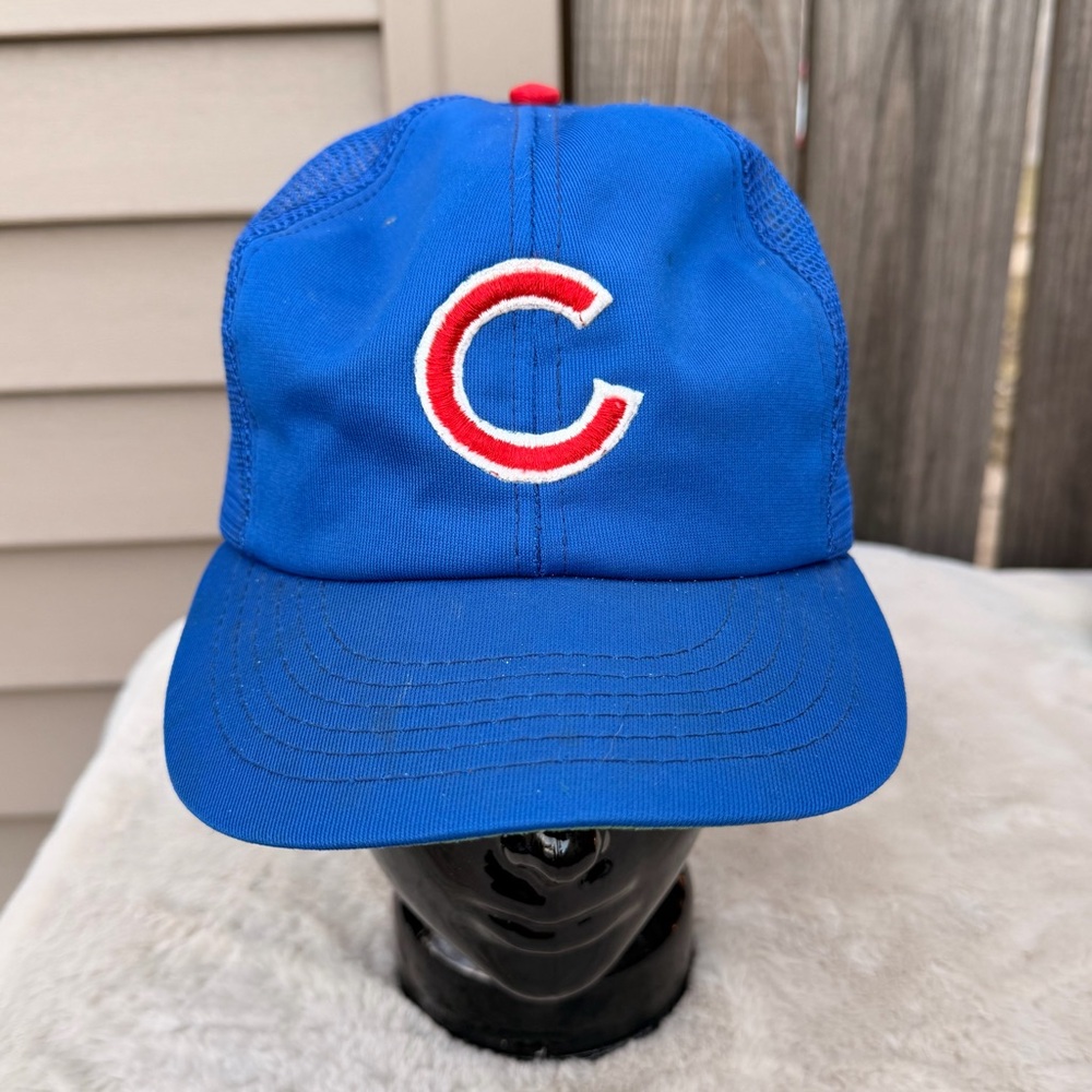 Rare VTG Chicago Cubs MLB Baseball Trucker Mesh Snapback Hat 80s 90s L